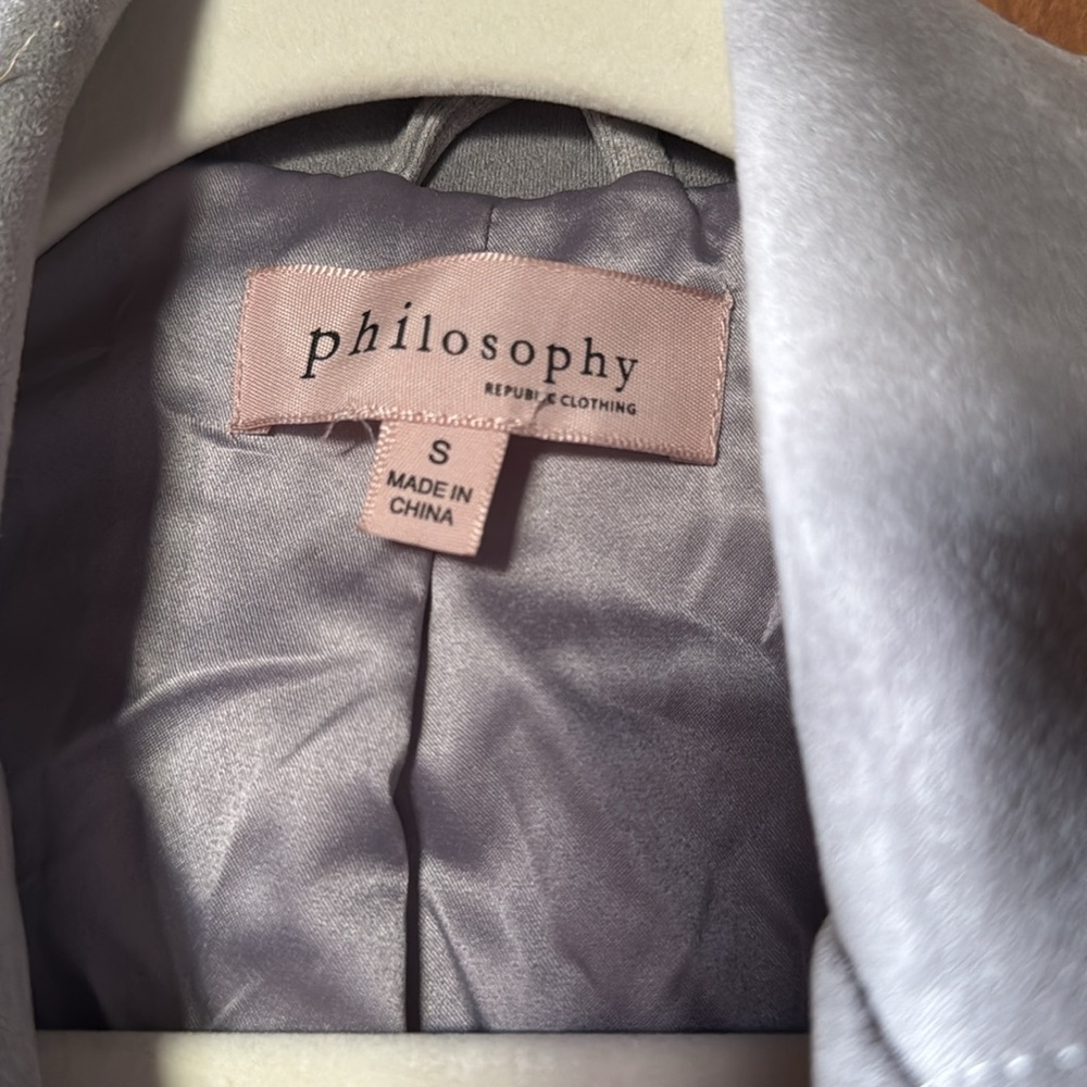 Philosophy Light Gray Leather Jacket - image 3